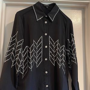 Beulah rhinestone button down shirt